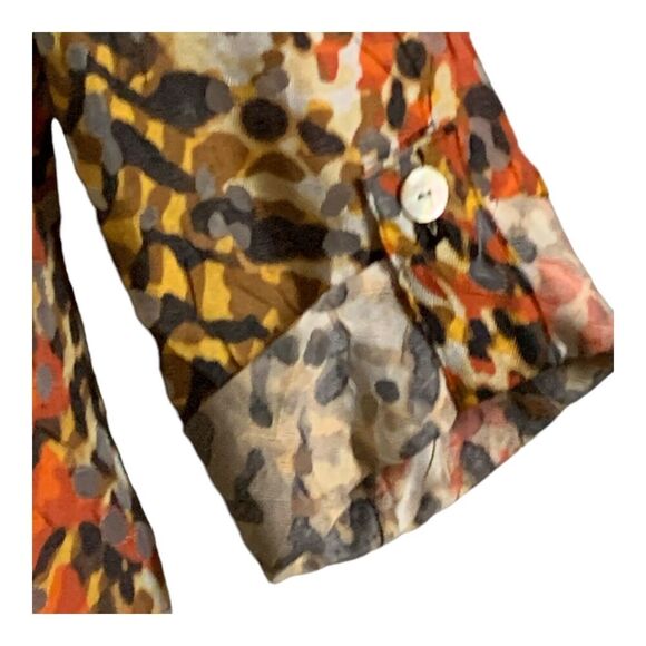 Ruby Rd. Jacket 14 P Red Orange Lace Lightweight Sheer Cut-Out Roll Tab Sleeve - Picture 6 of 13